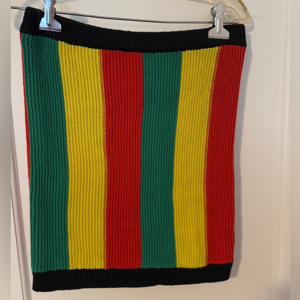 Forever 21 Multicolor Striped Knit Mini Skirt - Red, Yellow, Green, Black